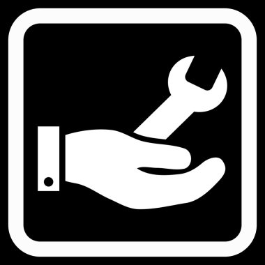 Onarım hizmeti düz vektör simgesi