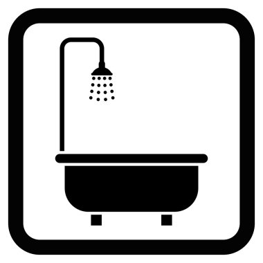 Duş banyo düz vektör simgesi