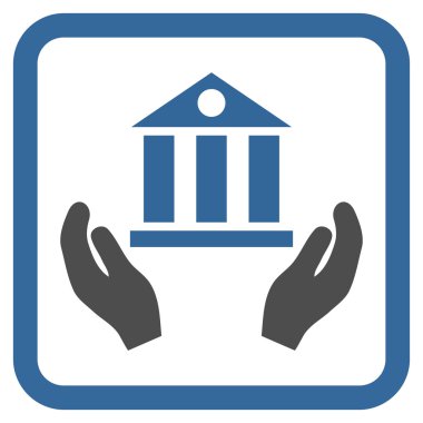 Banka hizmet düz vektör simgesi