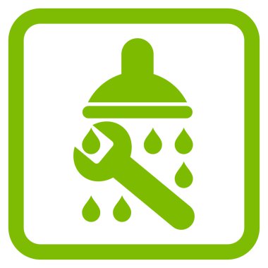 Duş sıhhi tesisat düz vektör simgesi