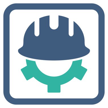 Geliştirme kask düz vektör simgesi