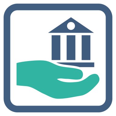 Banka hizmet düz vektör simgesi