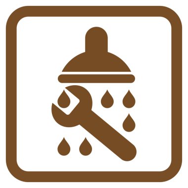 Duş sıhhi tesisat düz vektör simgesi