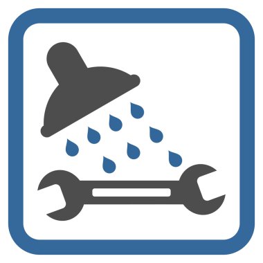 Duş sıhhi tesisat düz vektör simgesi