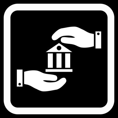 Banka hizmet düz vektör simgesi