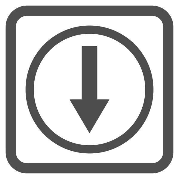 Nede på Rownded Arrow flat vektor Icon – stockvektor