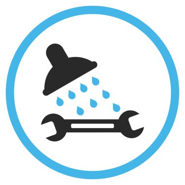 Duş sıhhi tesisat düz vektör simgesi