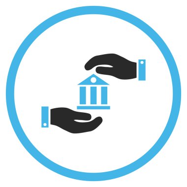 Banka hizmet düz vektör simgesi