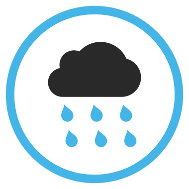 Yağmur bulutu düz vektör simgesi