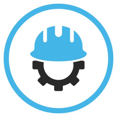 Geliştirme işçisi düz vektör simgesi