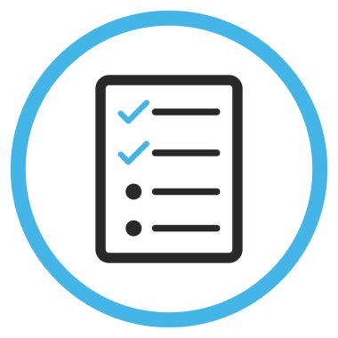 Denetim listesi sayfa düz vektör simgesi