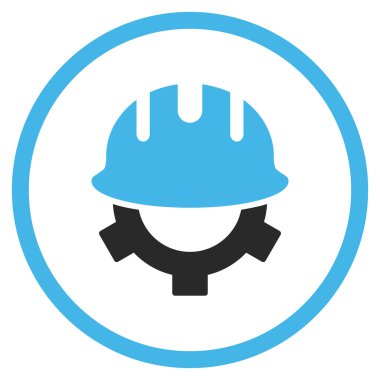 Geliştirme kask düz vektör simgesi