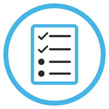 Denetim listesi sayfa düz vektör simgesi