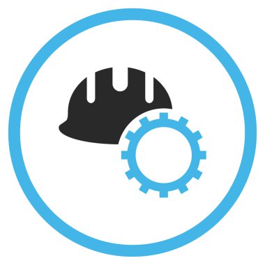 Geliştirme işçisi düz vektör simgesi