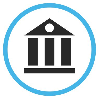 Banka Binası düz vektör simgesi