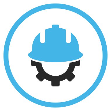 Geliştirme kask düz vektör simgesi