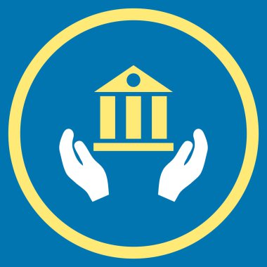 Banka hizmet düz vektör simgesi