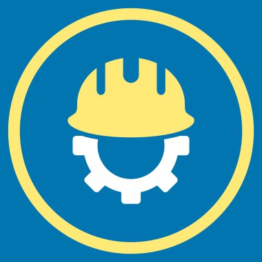 Geliştirme işçisi düz vektör simgesi