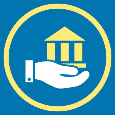 Banka hizmet düz vektör simgesi