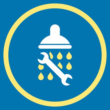 Duş sıhhi tesisat düz vektör simgesi