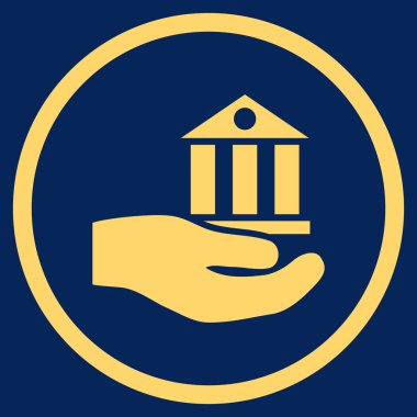 Banka hizmet düz vektör simgesi