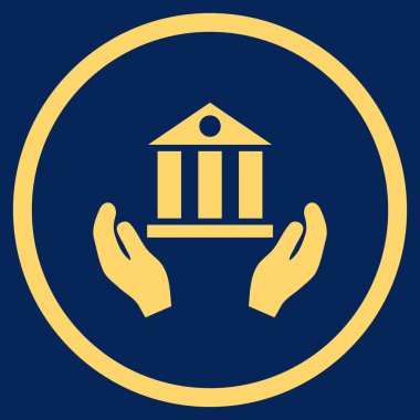 Banka hizmet düz vektör simgesi