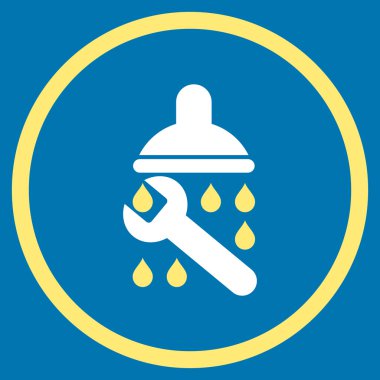 Duş sıhhi tesisat düz vektör simgesi