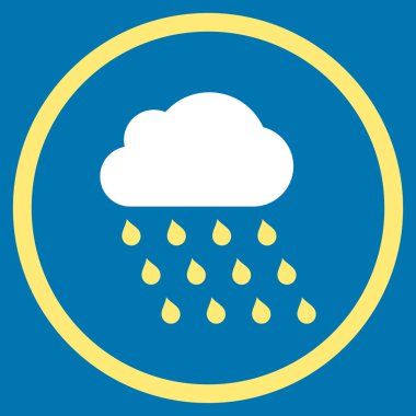 Yağmur bulutu düz vektör simgesi