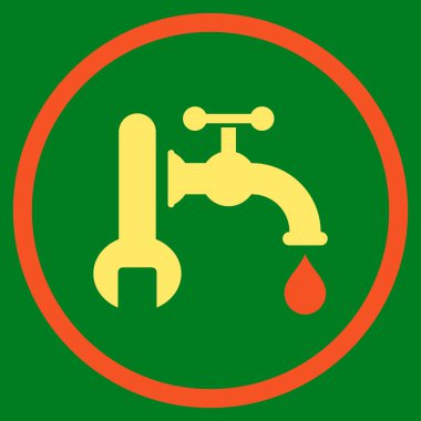 Sıhhi tesisat düz vektör simgesi