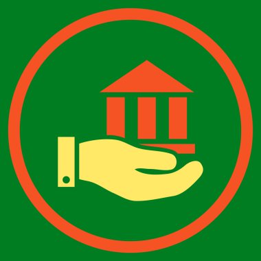 Banka hizmet düz vektör simgesi