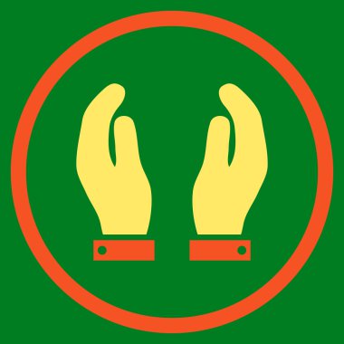 Bakım el düz vektör simgesi