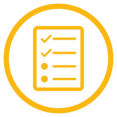 Denetim listesi sayfa düz vektör simgesi