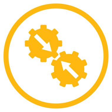 Dişli Tümleştirme düz vektör simgesi