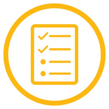 Denetim listesi sayfa düz vektör simgesi