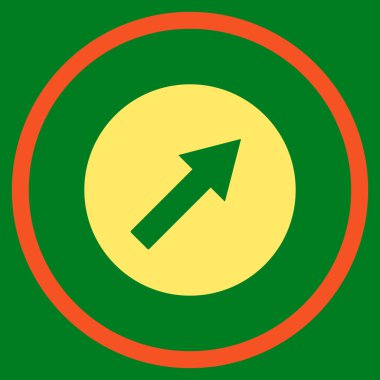 Yukarı sağ yuvarlak ok düz vektör simgesi