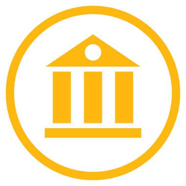 Banka Binası düz vektör simgesi