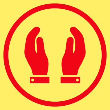 Bakım el düz vektör simgesi