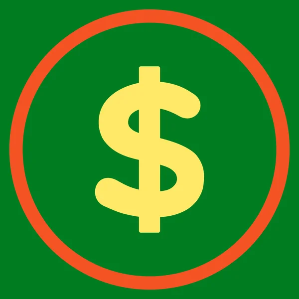 Dollar platte vector pictogram — Stockvector