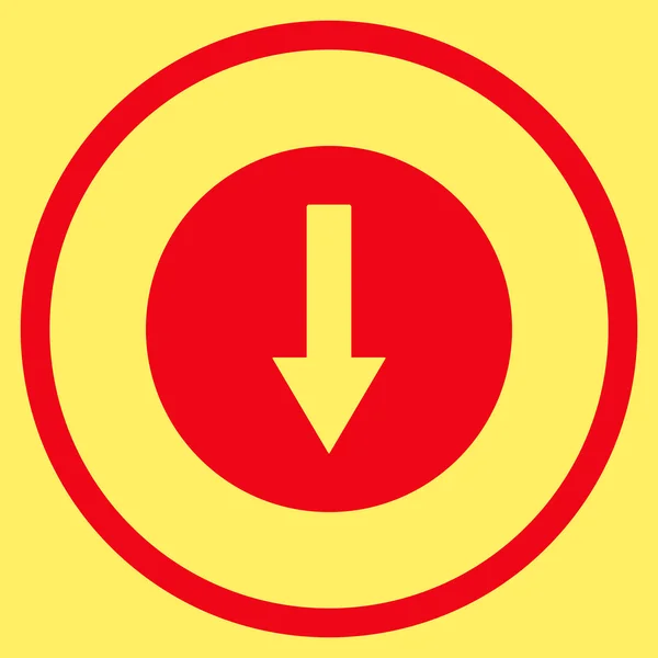 Abajo flecha redondeada plana Vector icono — Vector de stock