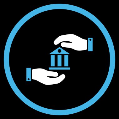 Banka hizmet düz vektör simgesi