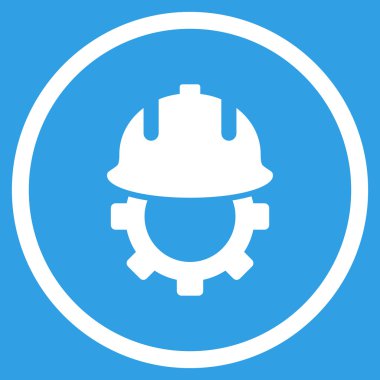 Geliştirme kask düz vektör simgesi