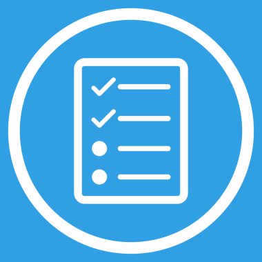 Denetim listesi sayfa düz vektör simgesi