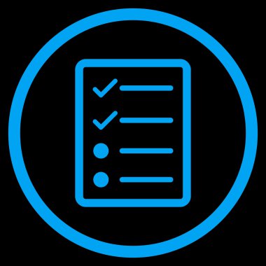 Denetim listesi sayfa düz vektör simgesi