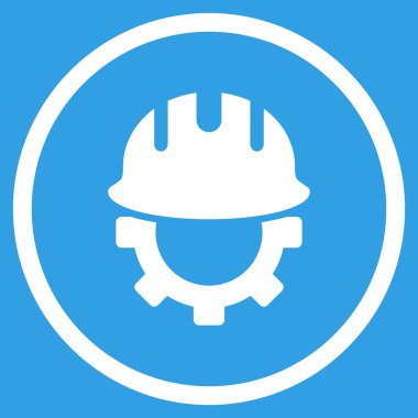 Geliştirme işçisi düz vektör simgesi