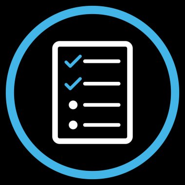 Denetim listesi sayfa düz vektör simgesi