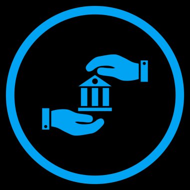 Banka hizmet düz vektör simgesi