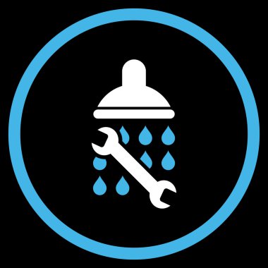 Duş sıhhi tesisat düz vektör simgesi