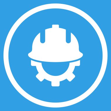 Geliştirme kask düz vektör simgesi