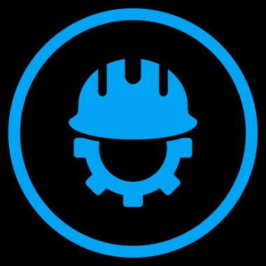 Geliştirme işçisi düz vektör simgesi