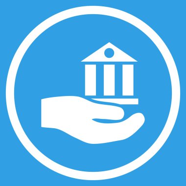 Banka hizmet düz vektör simgesi